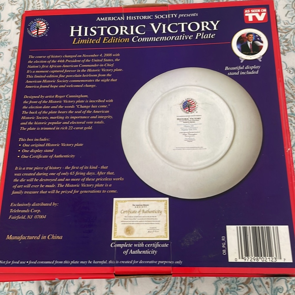 Barack Obama Plate - Picture 2 of 4